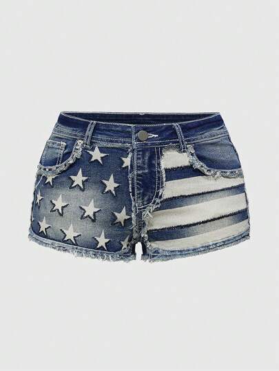 J-Fashion Shorts in jeans casual con tasche e orli sfilacciati, per donna in taglie comode, per l'estate