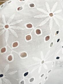 Almamuse Women's Elegant Embroidered Puff Sleeve Dress