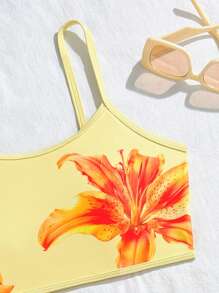 3pcs/Set Cute Teen Girlbowknot Adjustable Strap Bikini With Tulle Skirt - Multicolor - View 8