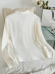 Modelyn Plus Size Women Elegancka bluzka z długim rękawem ze strasami i sztucznymi perłami, top w stylu arabskim