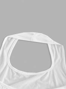SHEIN EZwear 女士休闲露背挂脖背心，适合夏季，海洋元素印花：贝壳、海星、芙蓉花 - 彩色 - 查看 7