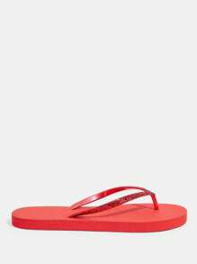 Grefit Star Print Flat Slippers, Sandals Suitable For Indoor, Beach And Outdoor Wear - Red - View 2