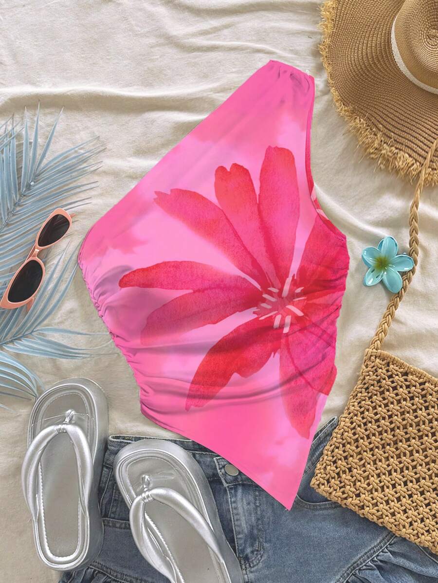 Soleia 大码女式休闲复古花卉印花上衣,适合夏季度假 - 彩色 - 查看 1