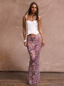 MUSERA Boned Woven Lace Trim Corset Top Vacation Holiday Beach Elegant Romantic Festival Ibiza Night Out Going Out Club Sexy Party Party, Elegant Spring Summer - White - View 5