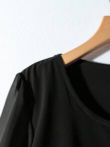 EMERY ROSE Women Long Sleeve Shirt, Autumn,Long Sleeve Tops - Black - View 4