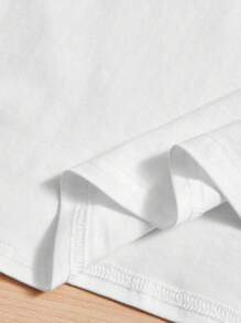 SHEIN Tween Boys' Casual Solid Color Short Sleeve Round Neck T-Shirt, Suitable For Summer