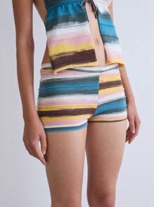 COUREZ Rib Knit Ombre Micro Shorts /Y2K StreetWear Winter Clothes For Women Women's Winter Clothes Vacation Sexy