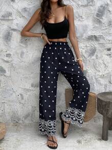 DAZY Women's Vacation Style All-Over Print Straight Leg Ankle Pants Boho - Blue - View 7