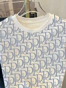 SHEIN Women's Casual Letter Print Round Neck Loose T-Shirt, Summer