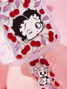 Betty Boop x SHEIN Data Cable Protective Cover, Suitable For IPhone Charger, Cherry Printed Pattern, 3 Pieces Set Of Mobile Phone Cable Protectors, Charger Protector (Excluding Data Cable),Gift Ideas,Party,Holiday,Valentine's Day - Clear - View 7