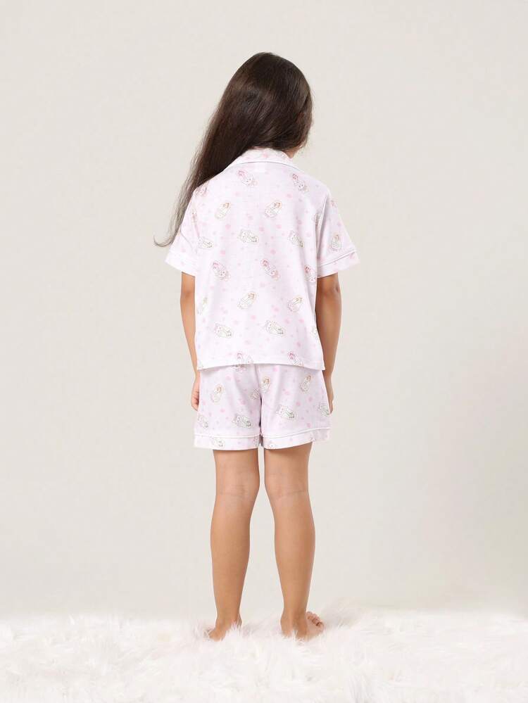 Kids Soft Button Up Short Sleeve Pajama Set
