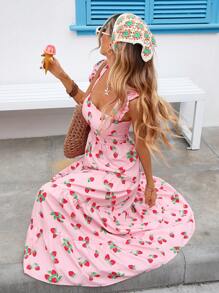 Vivid Eden Váy mùa hè dài hơn bình thường của phụ nữ, Thời trang - Hồng - Xem 3