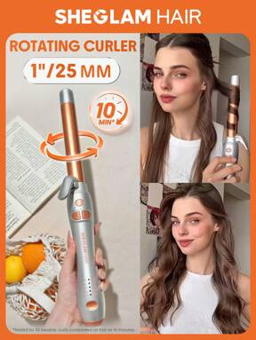 SHEGLAM HAIR Rizador giratorio, Rizador automático de cerámica, Botón de inicio, Rizador automático, Rizador giratorio para ondas duraderas, Voltaje dual, Productos para cabello rizado, Rizadores de cabello, Calentamiento rápido PTC de 60 segundos, Selección de 5 temperaturas, Temporizador inteligente, Botón de inicio para reinicio rápido, Recubrimiento cerámico a base de agua: Calor uniforme para un peinado uniforme en cabello largo. Graduación Cumpleaños Día festivo Summer Caer Autumn Y2K Elegante Moda Mujer Constituir Cosmético Fiesta Playa Viajar Cámping Al aire libre Escuela Campus Festivales Decoración Regalo Presente Rosa Chica Mejor Color Encanto Onda rosa Navidad Año Nuevo Día de Acción de Gracias Día de San Valentín