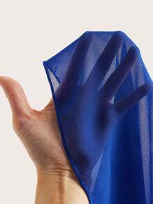 Swim Basics Summer Beach Solid Ruched Knot Side Cover Up Skirt - Royal Blue - View 5