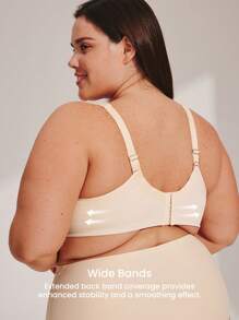 LUVLETTE 加无衬里全覆盖钢圈文胸 - 无夹肩带 - 侧面和背部平滑运动文胸最小化基本尺寸自由文胸 - 米色 - 查看 7