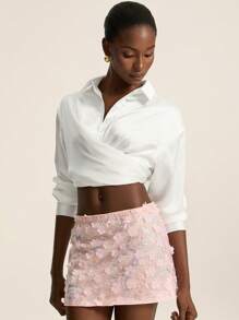 Aveloria Rosie Elegant Vintage Cute Heavily Embellished Beaded Embroidered Sequin Embellished Sexy Skirt