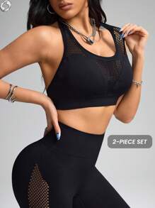 Innovista Seamless Fitness Suit Sports High Support Quick Dry Daily Sports Leisure Yoga HIIT Training Office To Gym Leotard Activewear Fall Bra Sports Health Fashion Clothing Fitness Night Training Sportswear Workwear Set, Women Athletic Set - Black - View 11