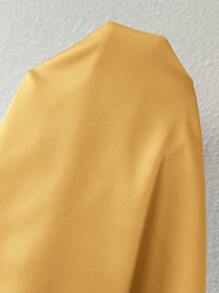 SHEIN Privé 女士优雅香槟色纯色无袖黄色百褶领衬衫，适合办公室、通勤、日常穿着 - 黃色 - 查看 6