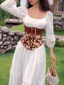 SHEIN 1 chiếc thắt lưng vải in và ren cho nữ - Nhiều màu - Xem 3