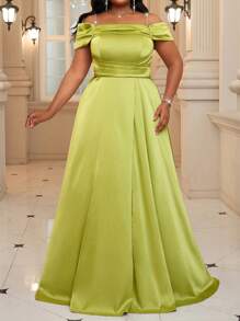 Fleurora Vestido de noche formal de talla grande (con bordados elaborados), vestido de fiesta, para invitados de boda