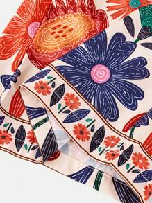 SHEIN Girlism Tween Girls' Casual Comfortable Mid-Waist Pattern Long Pants Fall Winter - Multicolor - View 4