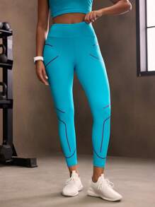 Powerista Enge Sportleggings mit Streifenprint, geeignet zum Laufen und Trainieren