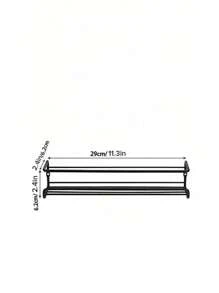 Black/Silver Metal Spice Rack, No Drill Mark Wall Mount Or Screw Installation, Space Saving Spice Jar Holder, For Cabinet Door/Wall Storage Of Herbs And Spices, Sturdy , Holds 6-8 Spice Jars, Up To 10kg Load, Great For Kitchen, Bathroom - Multicolor - View 12