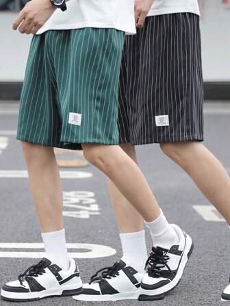 PantsHub 2pcs Tween Boys' Casual College Style Solid Color Shorts, Versatile For Commute, School, Daily Casual Wear, Sports, Suitable For Spring/Summer