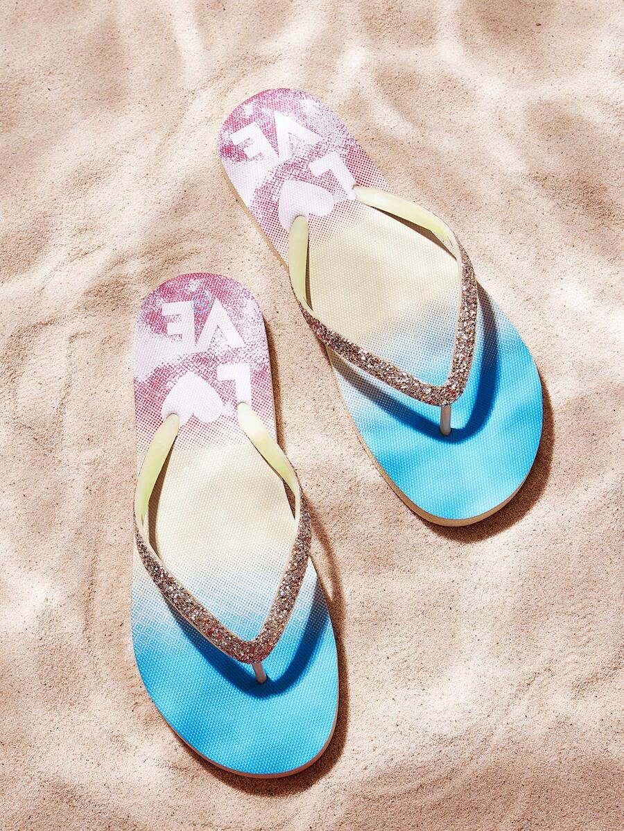 Grefit CUCCOO Star Printed Flat Sandals For Home, Beach And Outdoor Wear - Apricot - View 1
