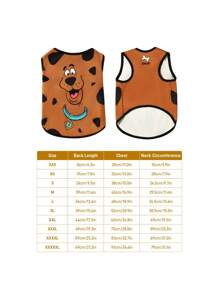 SCOOBY-DOO X SHEIN 1pc Cartoon Pattern Print Pet Vest, Cat, Dog Vest, Sizes XXS-XXXXXL, Extra Small, Extra Large,Dog