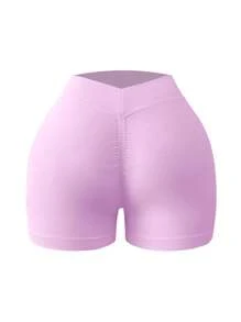 Easithlete 女式V字背设计休闲健身运动短裤健身短裤