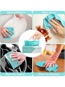 20pcs Dish Towels, 1 Box Of 20 Pieces, Hair Free, Oil Free Reusable Slouchy Rag, Wipe The Table, Clean The Bedroom, Kitchen, Super Fiber Kitchen Dish Cloth