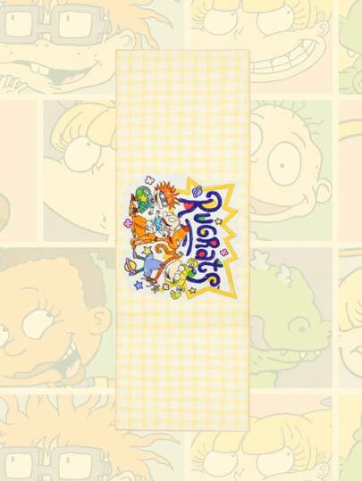 Nick 90's X ROMWE سجادة منطقة مخملية سميكة مزينة بنمط كرتوني جميل ومضحك، متعددة الاستخدامات وموضة