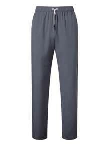 Manfinity Homme Set da uomo composto da camicia a maniche lunghe con scollo rotondo a righe e pantaloni, con dettaglio di spacco laterale