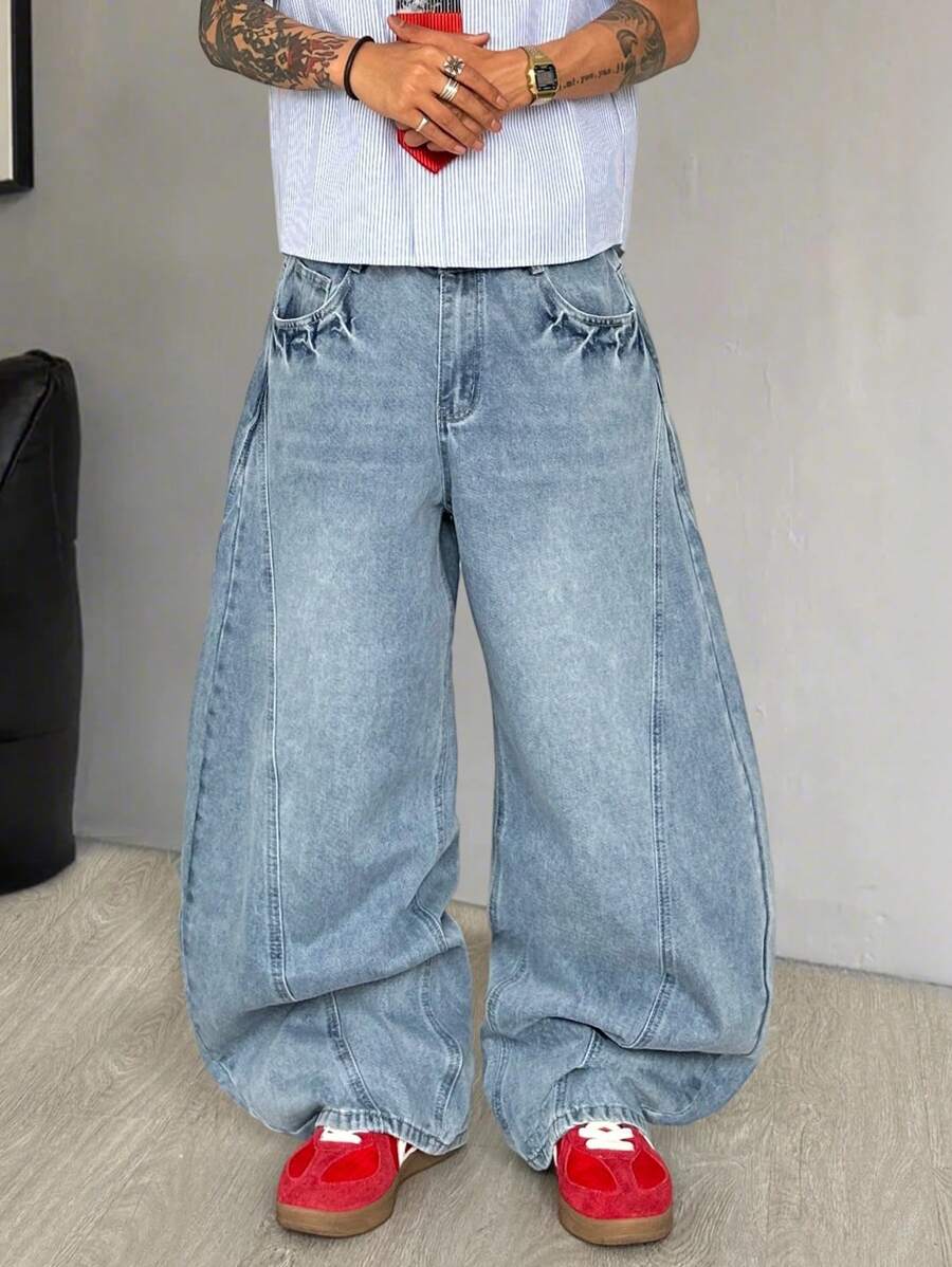 Manfinity Hypemode 男士休闲宽松香蕉印花牛仔裤