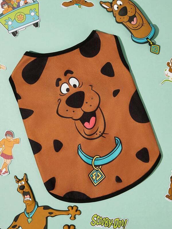 SCOOBY-DOO X SHEIN 1pc Cartoon Pattern Print Pet Vest, Cat, Dog Vest, Sizes XXS-XXXXXL, Extra Small, Extra Large,Dog