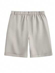 Manfinity Homme Men's Solid Color Casual Pocket Shorts, Versatile Summer Fashion Mens Dress Shorts Mens Khaki Shorts Bermuda Shorts Men