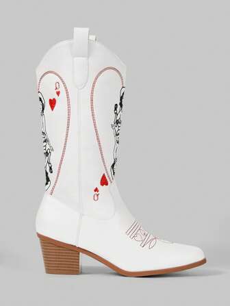 Goth Botas altas de con diseño hueco de alas de mariposa bordadas en estilo occidental, nuevo estilo de primavera y otoño para mujer