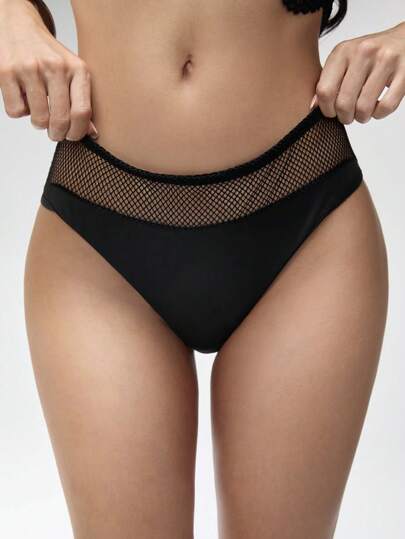 Grunge Punk Culottes confortables pour femmes à élasticité élevée avec patchwork en tulle sexy