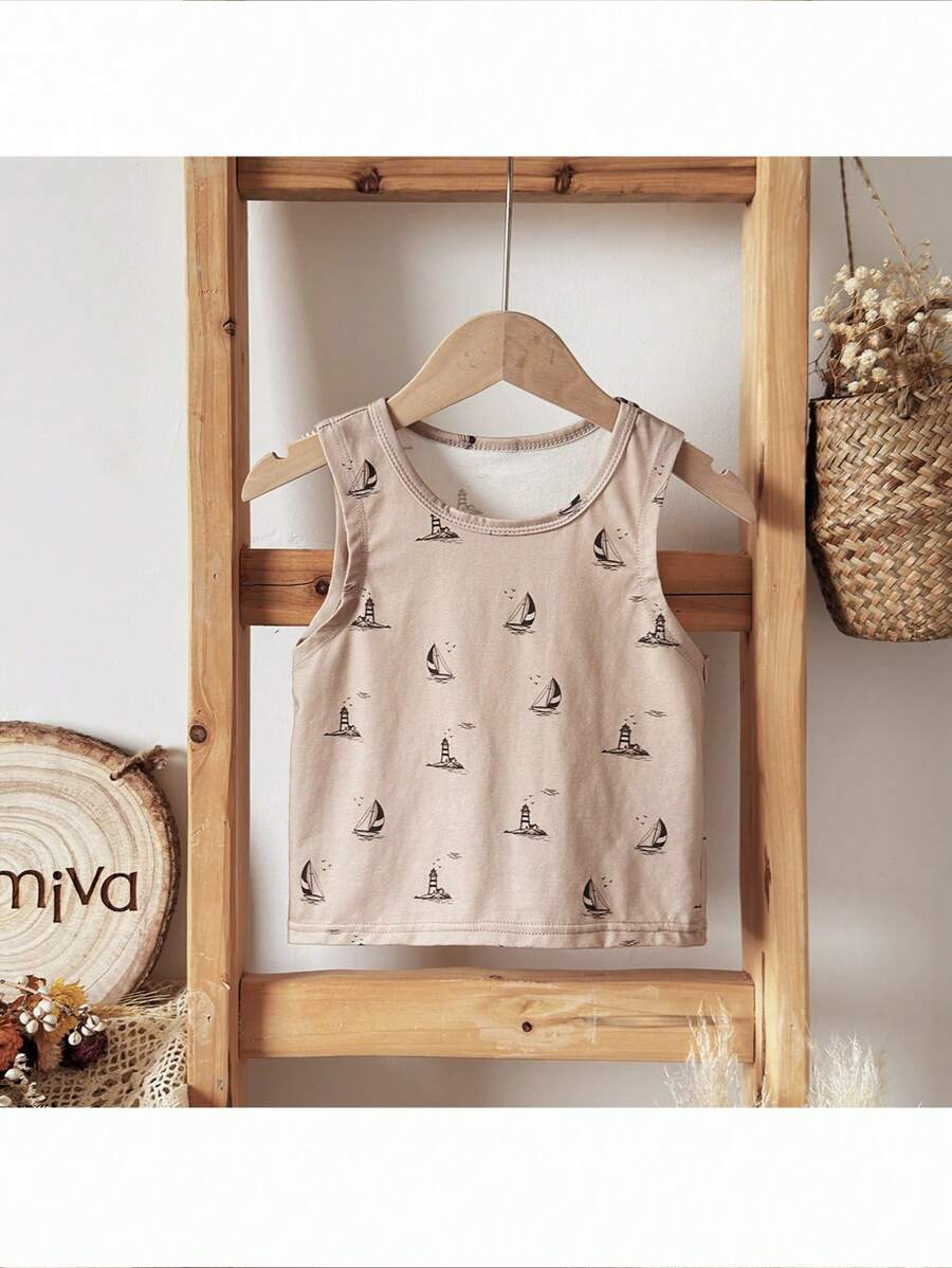 Loomiva 男童休闲舒适海洋印花贴身背心