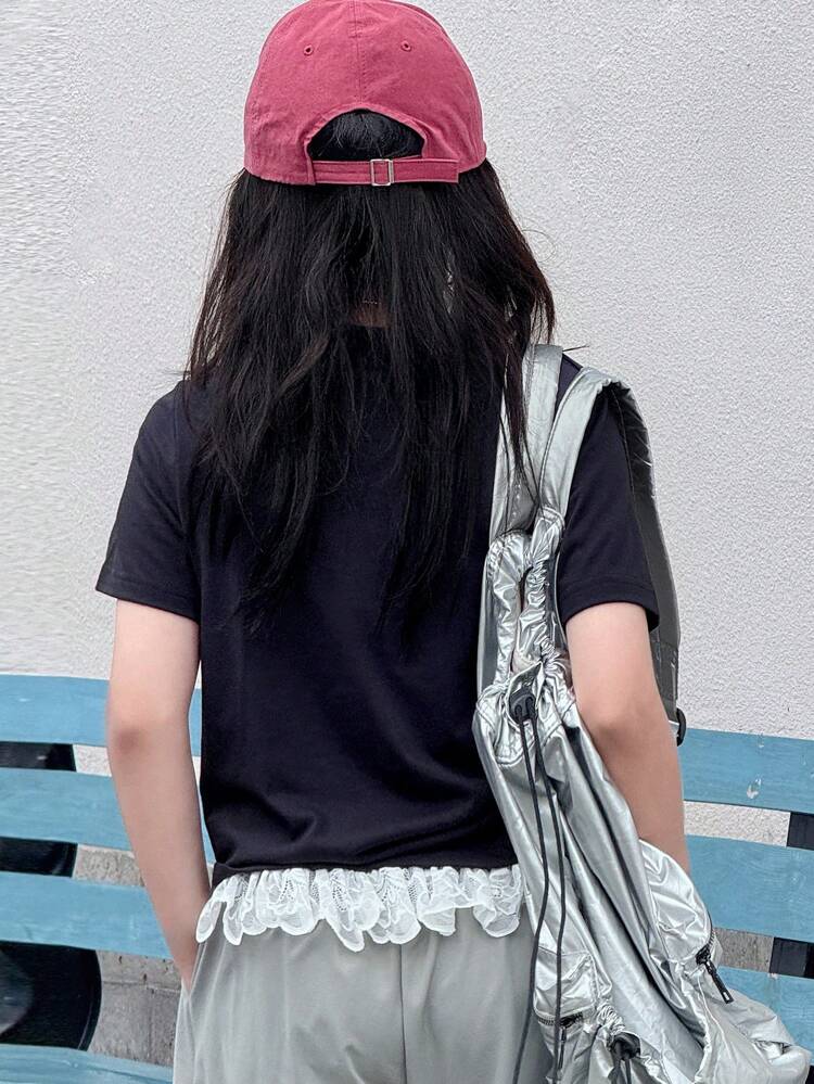 Tween Girls' Color Block Splice 2 In 1 T-Shirt, Summer,Back To School Clothes