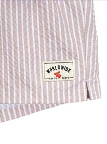 ZELFYO 男士休闲条纹印花抽绳沙滩短裤 - 彩色 - 查看 7