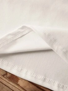 INAWLY Women's Casual Neon Pink Striped Slogan "CIAO BELLA" T-Shirt - White - View 3