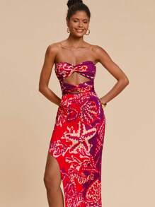 Travachic 适合假日约会的夏季休闲连衣裙，适合度假的带有前结和不对称下摆纹理图案面料的女士沙滩裙，适合度假的夏季沙滩裙，校服，非常简单的服装，办公室服装，老钱服装，教师服装，约会服装，毕业季，女士独立日服装，参加婚礼季节姐妹下午茶会节日的服装。