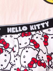 HELLO KITTY AND FRIENDS | SHEIN 1pc Men's Comfy Cute Cartoon Black And White Print Yellow Boxer Briefs,Basic Comfortable Casual ,Soft,Cute,