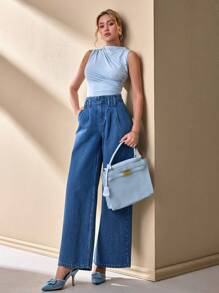 CLARA VERO Jeans de estilo bohemio de cintura baja, adecuados para el verano