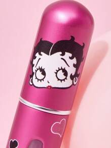 Betty Boop x SHEIN Botella de rociado recargable de 5ml con diseño de personaje de dibujos animados y patrón de corazón, regalos