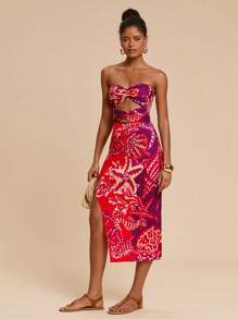 Travachic 适合假日约会的夏季休闲连衣裙，适合度假的带有前结和不对称下摆纹理图案面料的女士沙滩裙，适合度假的夏季沙滩裙，校服，非常简单的服装，办公室服装，老钱服装，教师服装，约会服装，毕业季，女士独立日服装，参加婚礼季节姐妹下午茶会节日的服装。