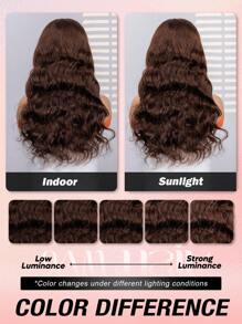 ALL READY WIG 波浪卷发巧克力棕色 180% 密度 6x4 透明蕾丝前部真人发假发 预拔前部假发 女士自然发际线 无需胶水 - S4 - 查看 10