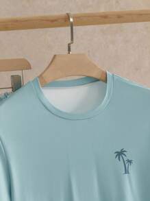 Manfinity VCAY 2pcs/Set Men's Casual Fitted Raglan Short Sleeve T-Shirt Set - Green - View 5